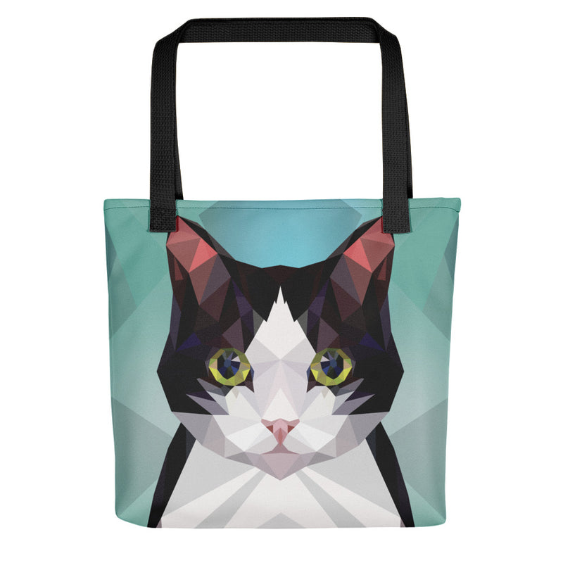 Color-Me Cat Tuxedo Tote bag in Black Handle