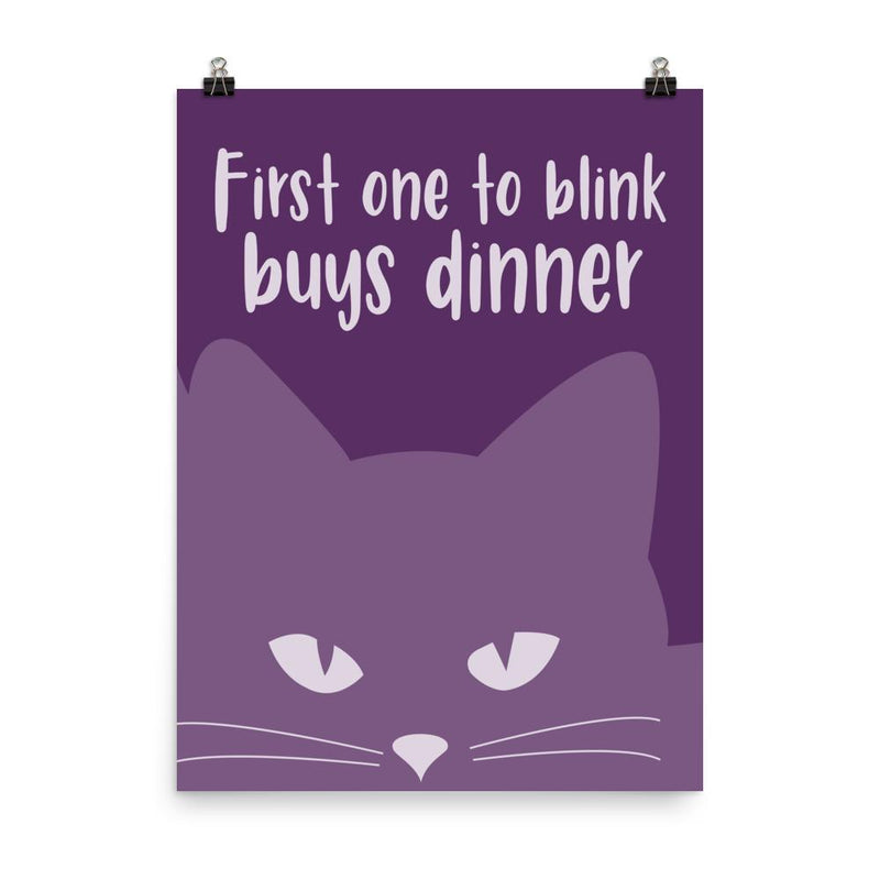 Inscrutable Cat "Purple Blink' Unframed Matt Poster