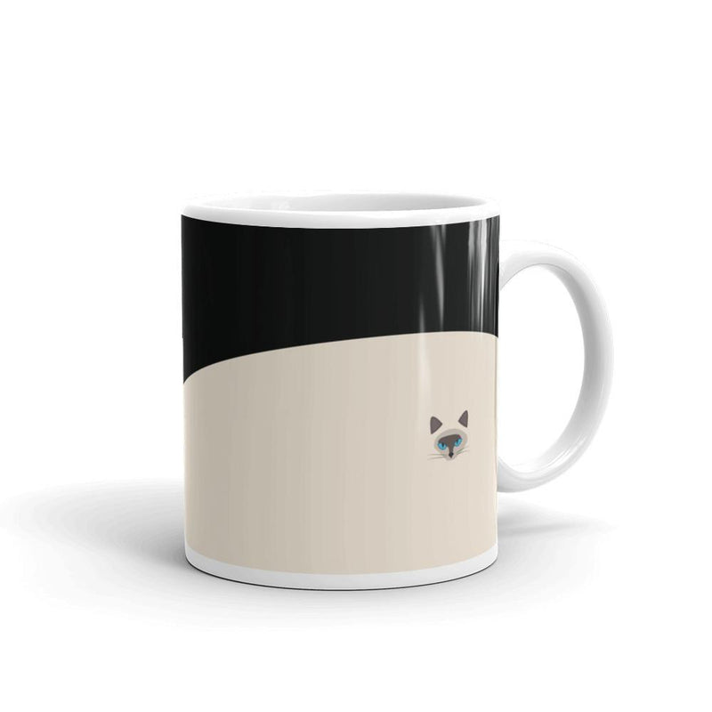 Inscrutable Cat Siamese Cat Black Mug Left Side 11oz
