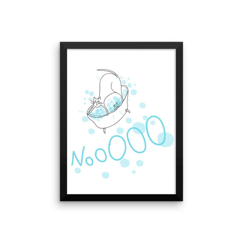 Rascal Cat 'Bathtime' Framed Matt Poster