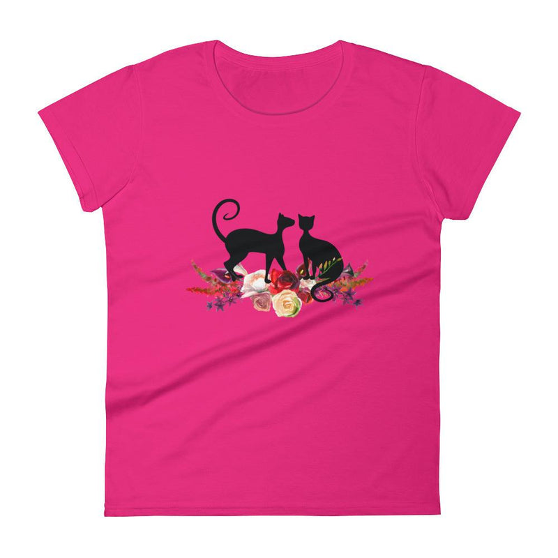 Floral Cat 'Love' Women's short sleeve t-shirt