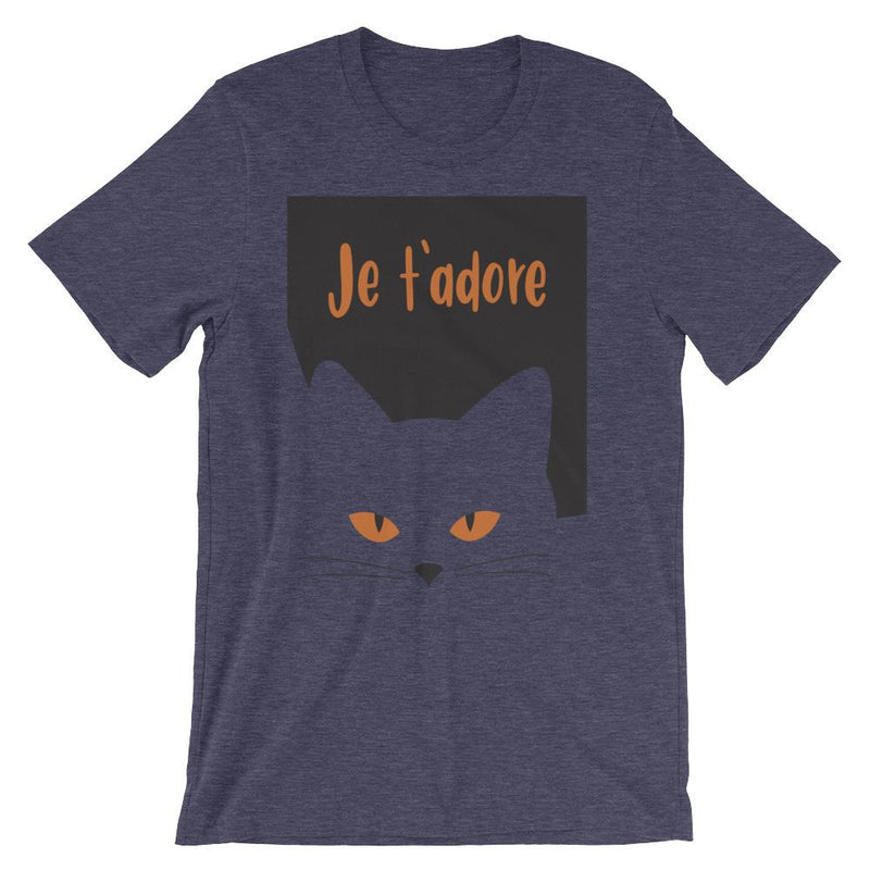 Inscrutable Cat 'Je T'Adore'  Unisex Short Sleeve T-Shirt