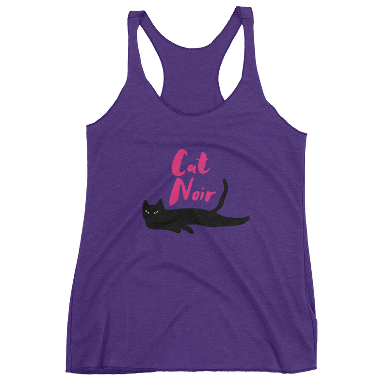 Cat noir cool tank for people who love black cats. Fierce black cat under the moon.