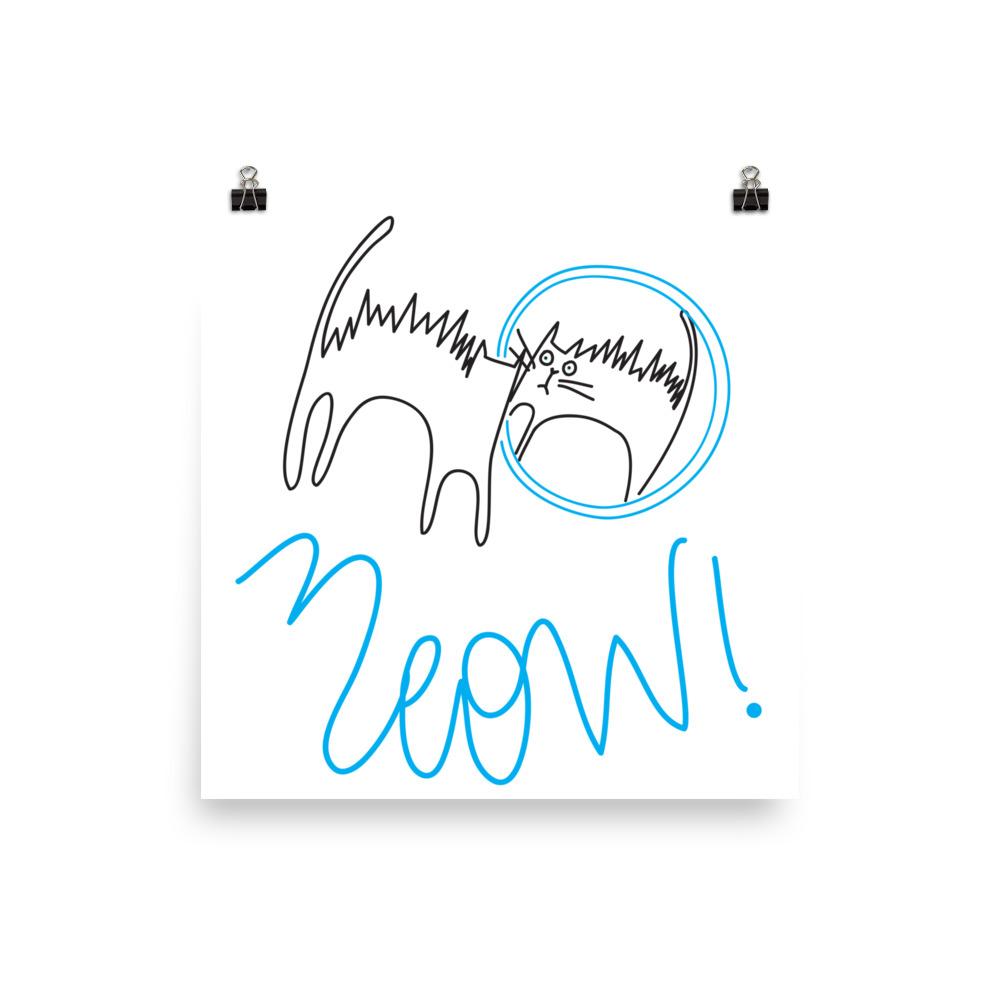 Rascal Cat 'Scaredy' Unframed Matt Poster