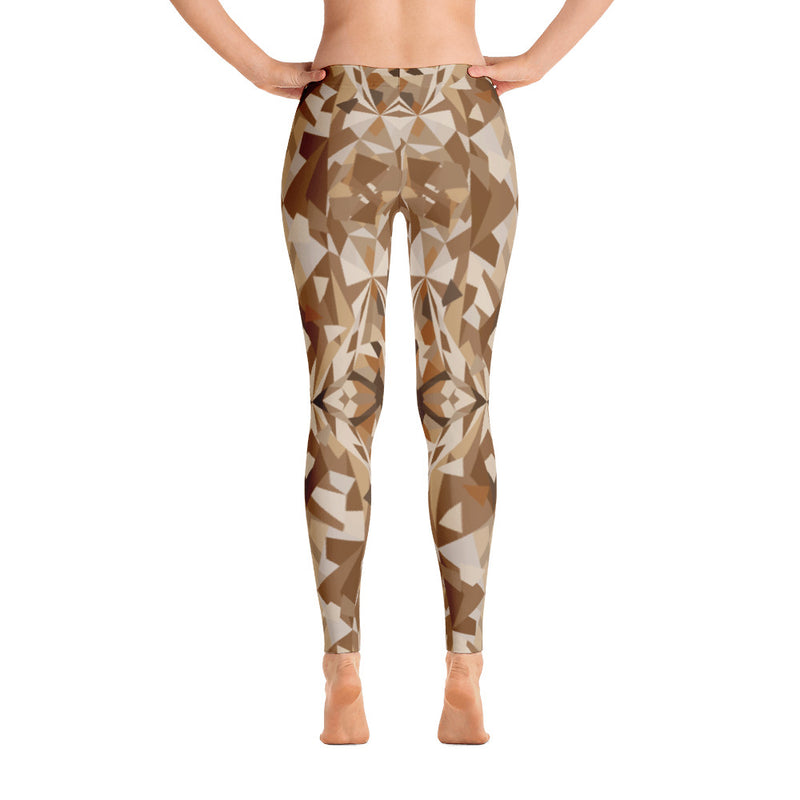 Color-Me Cat Polyart Brown Leggings in Back View