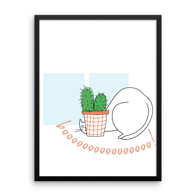 Rascal Cat 'Peek a Boo' Framed Matt Poster