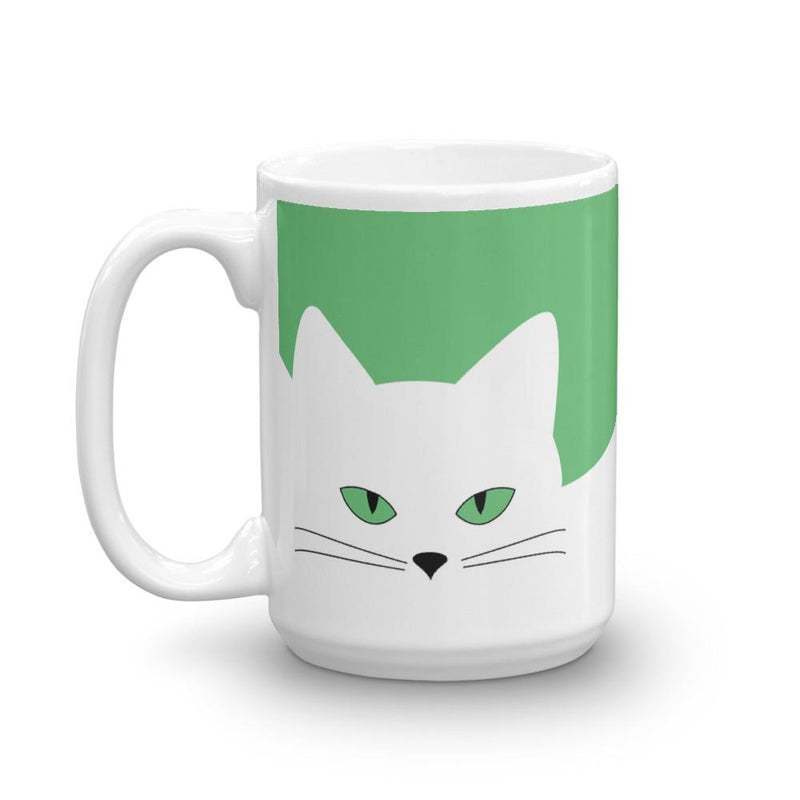 Inscrutable Cat Juicy Fruity Kiwi Mug Left Side View in 15oz