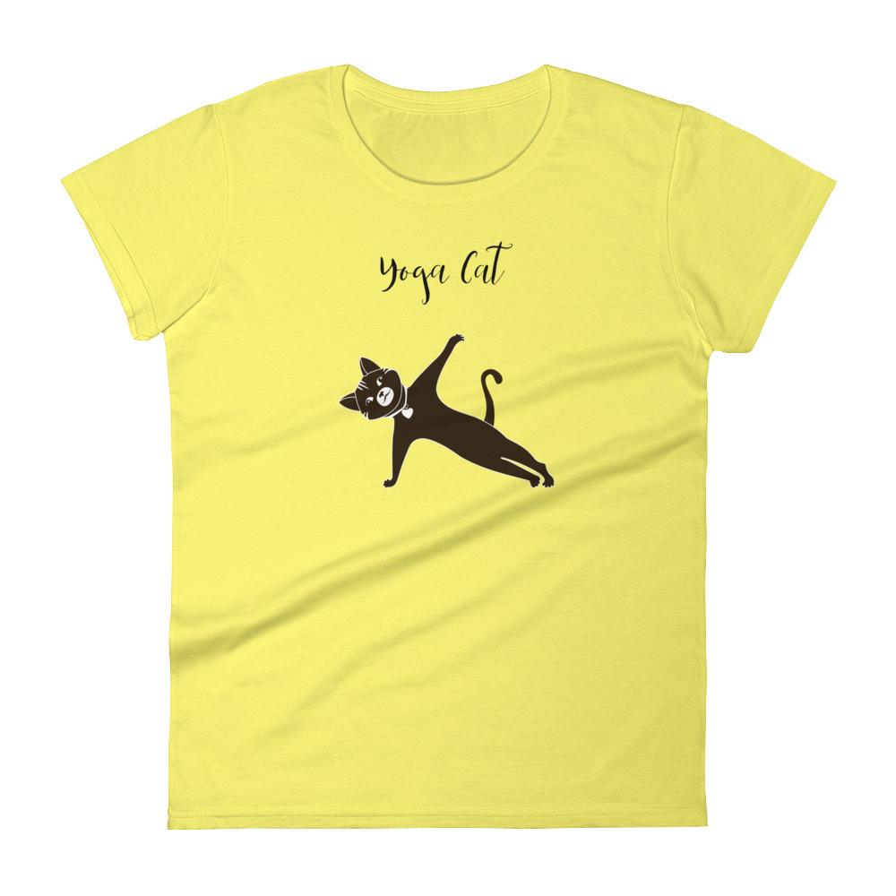 Yoga Cat "Side Plank' Women's Short Sleeve T-Shirt