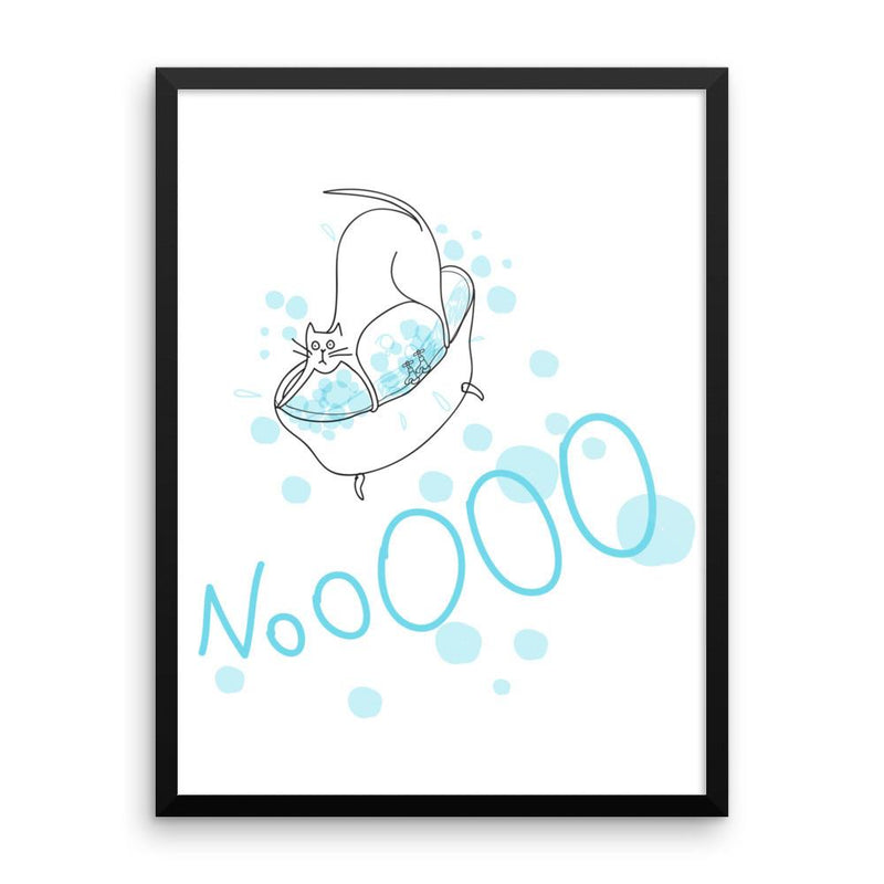 Rascal Cat 'Bathtime' Framed Matt Poster