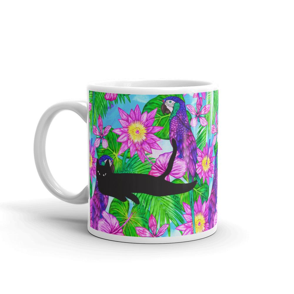 Cat Noir Aloha Mug in Right Side View 11oz