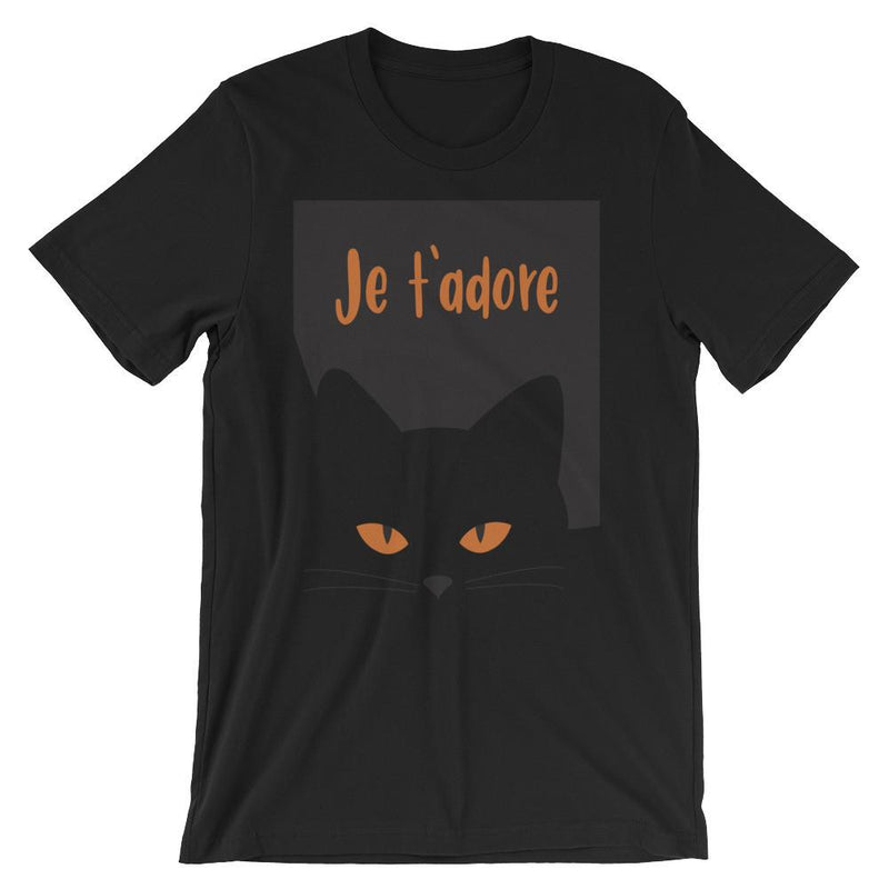 Inscrutable Cat 'Je T'Adore'  Unisex Short Sleeve T-Shirt