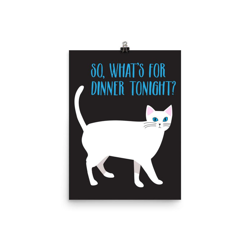 Catitude Cat 'Dinner' Unframed Matt Poster