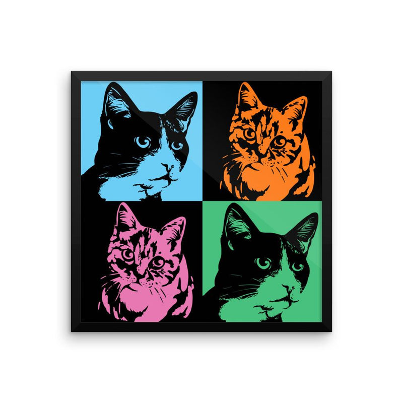 Pop Art Cat Matt Framed Poster