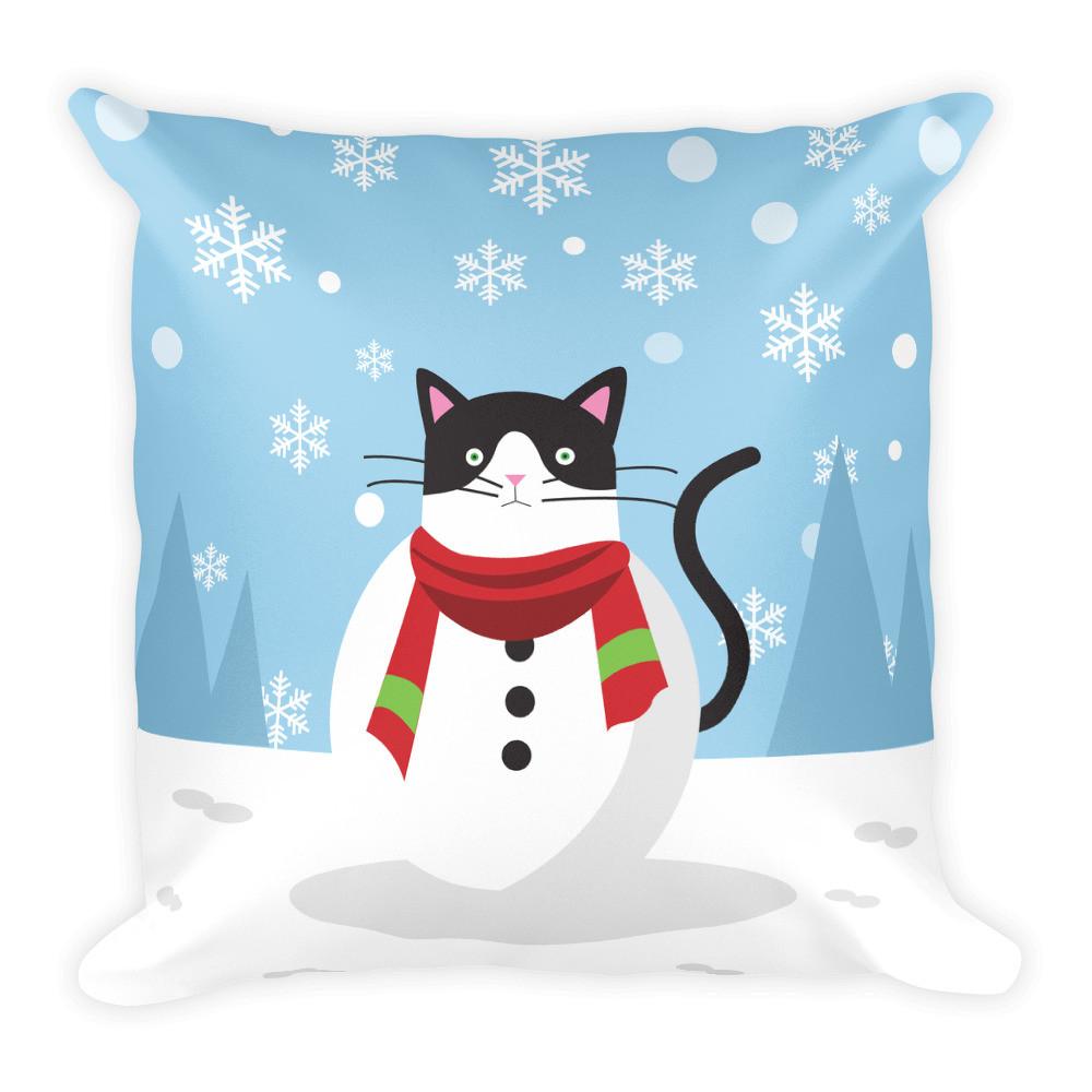 Cosmo Cat 'Snow' Square Pillow