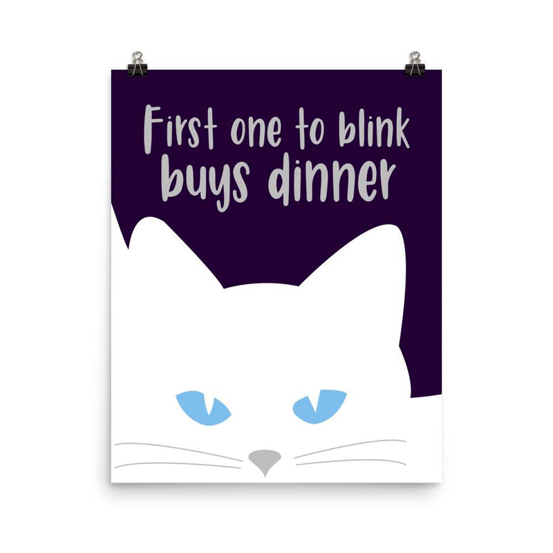 Inscrutable Cat 'Blink Midnight' Unframed Matt Poster
