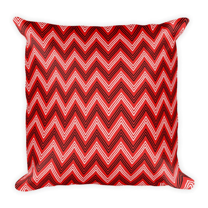 Evil Cat Zig Zag White Square Pillow in Back View