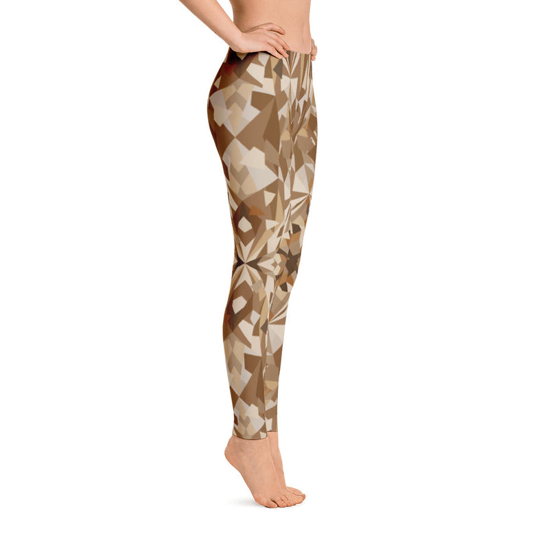 Color-Me Cat Polyart Brown Leggings in Left View