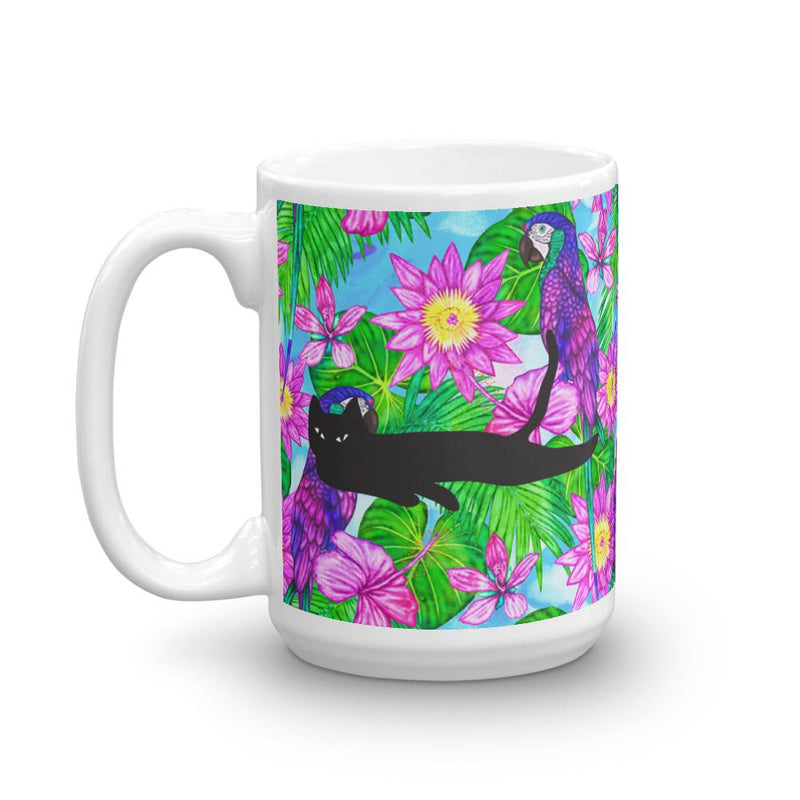 Cat Noir Aloha Mug in Right Side View 15oz