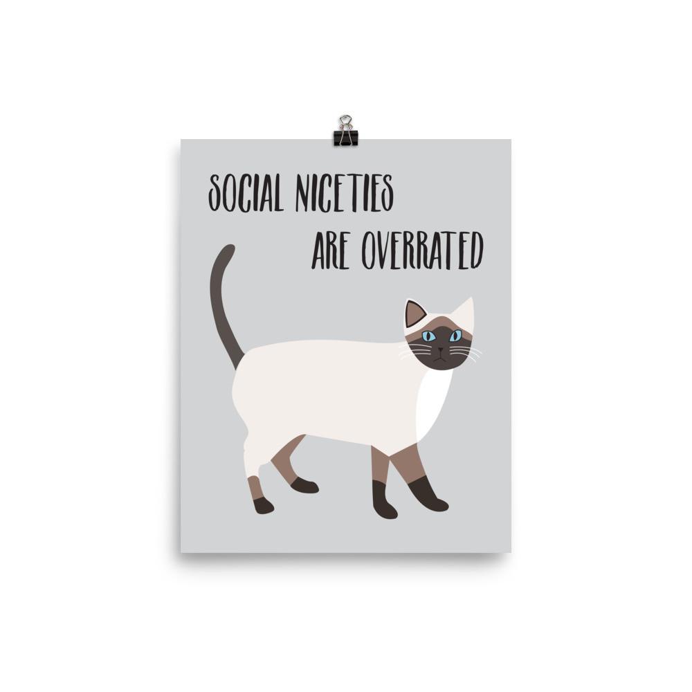 Catitude Cat 'Social Niceties' Unframed Matt Poster