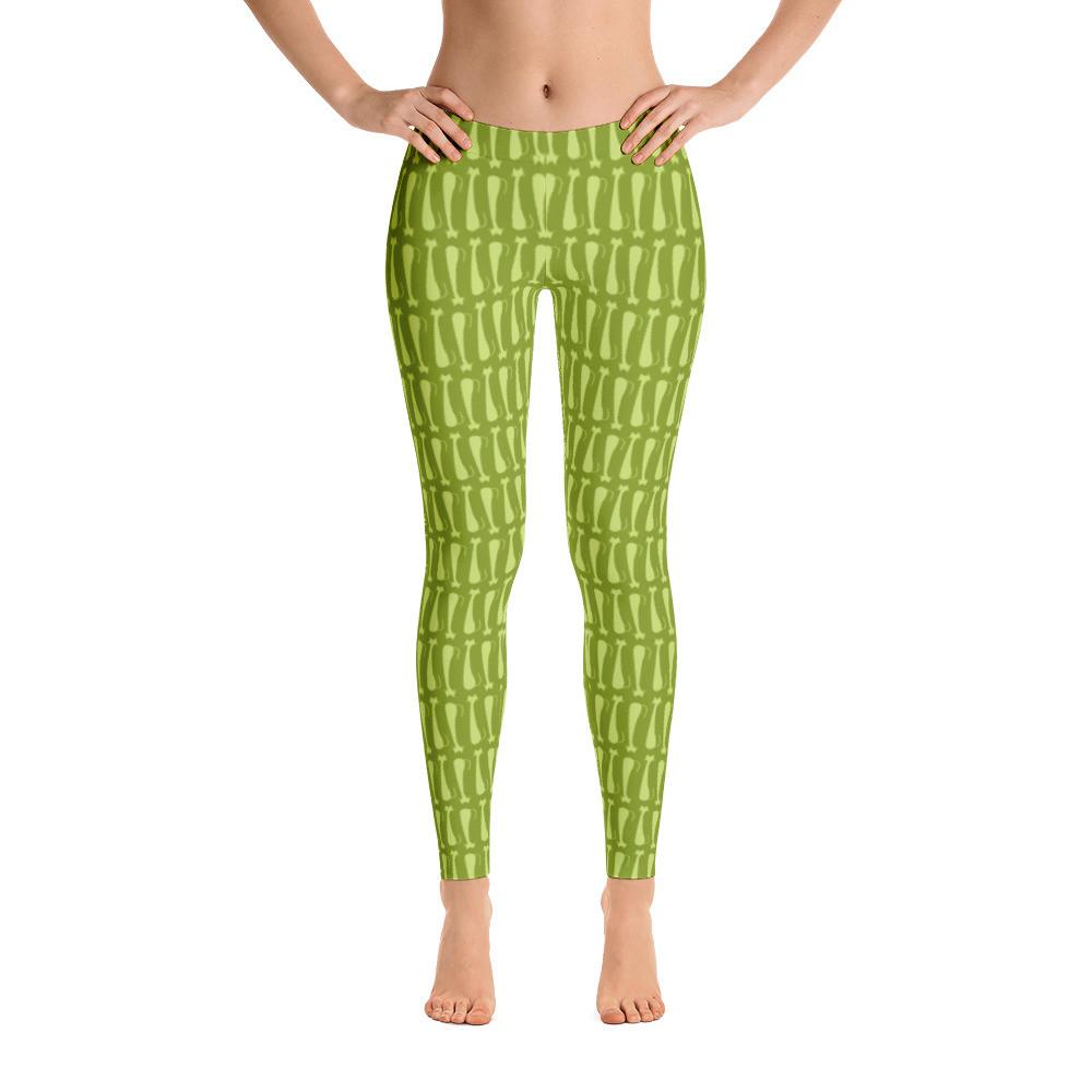 pattern cat skinny cat green leggings