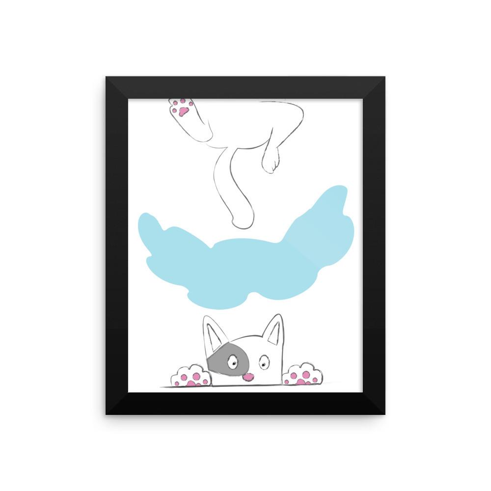 Rascal Cat 'Climbing' Framed Matt Poster