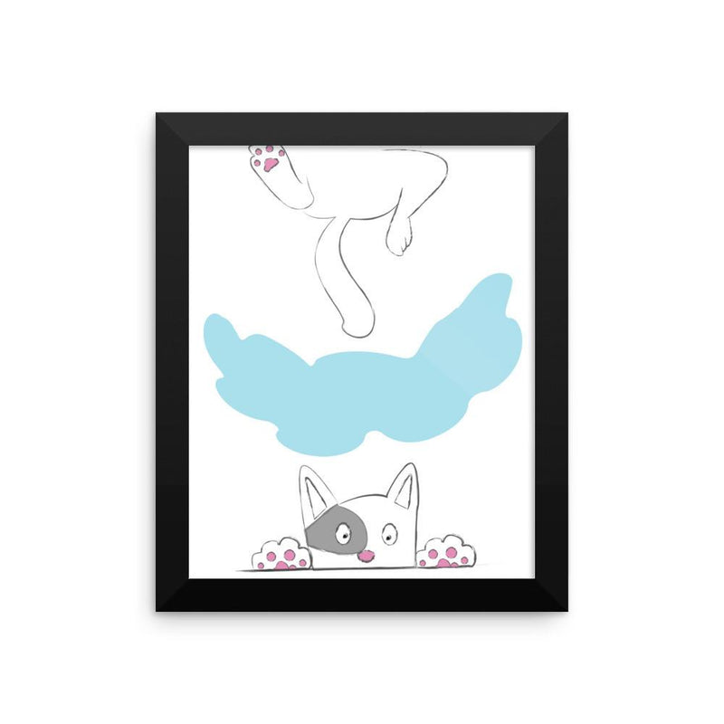 Rascal Cat 'Climbing' Framed Matt Poster