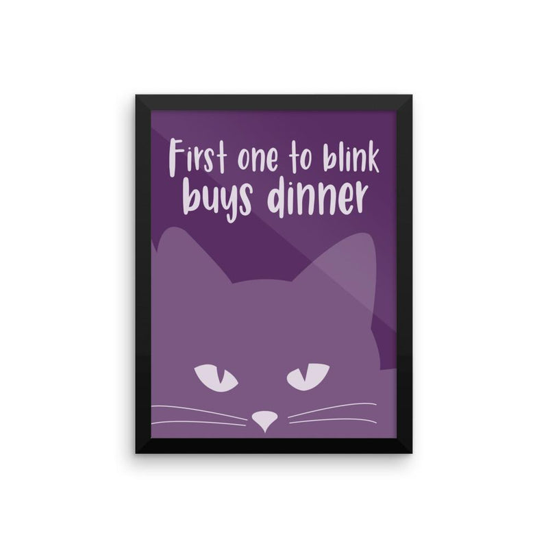 Inscrutable Cat 'Blink Purple' Framed Matt Poster