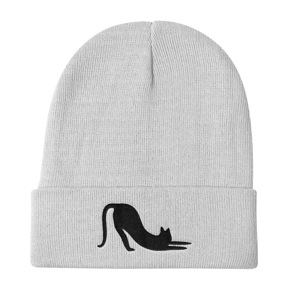 Yoga Cat 'Black Cat Stretch' Knit Beanie