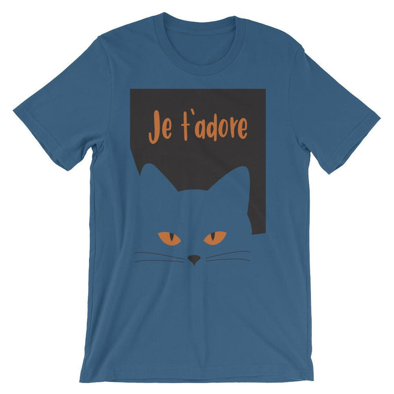 Inscrutable Cat 'Je T'Adore'  Unisex Short Sleeve T-Shirt
