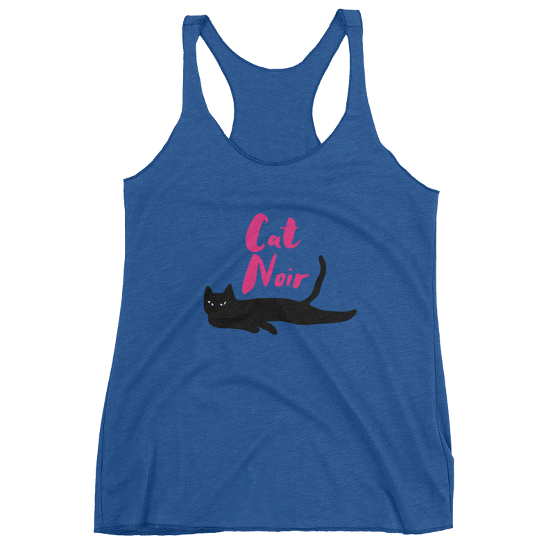 Cat noir cool tank for people who love black cats. Fierce black cat under the moon.