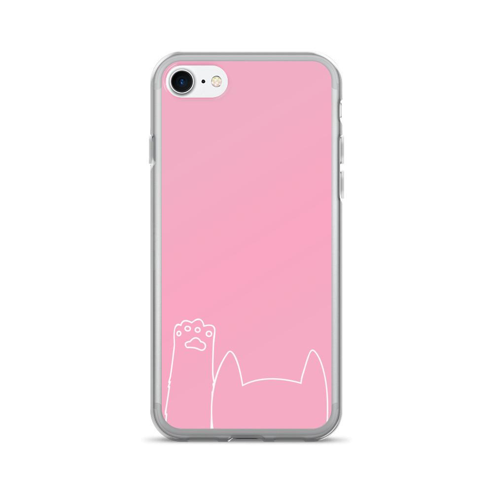Minimalist Cat 'Hands Up Pink' iPhone 7/7 Plus Case