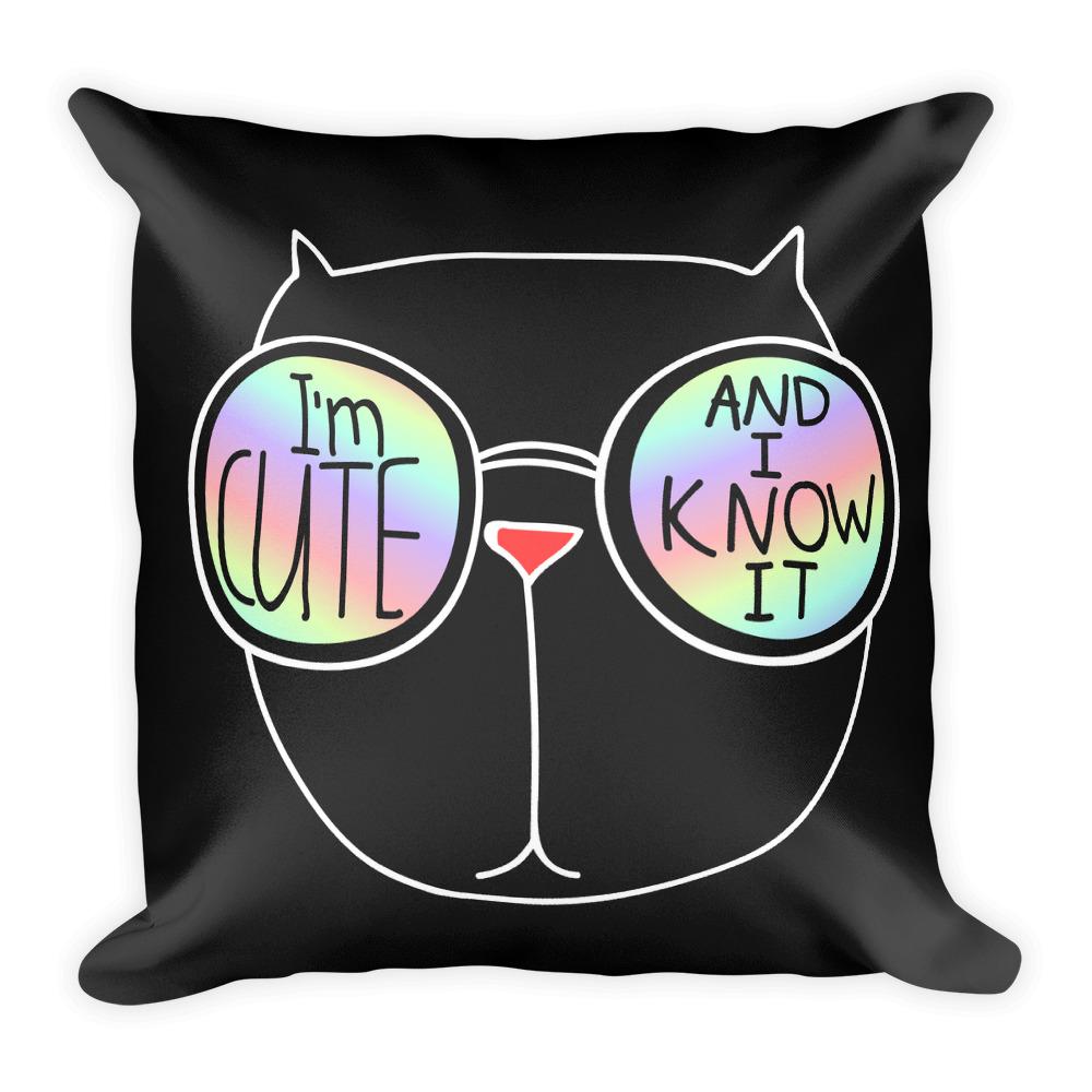 Summer Cat 'Cute' Square Pillow