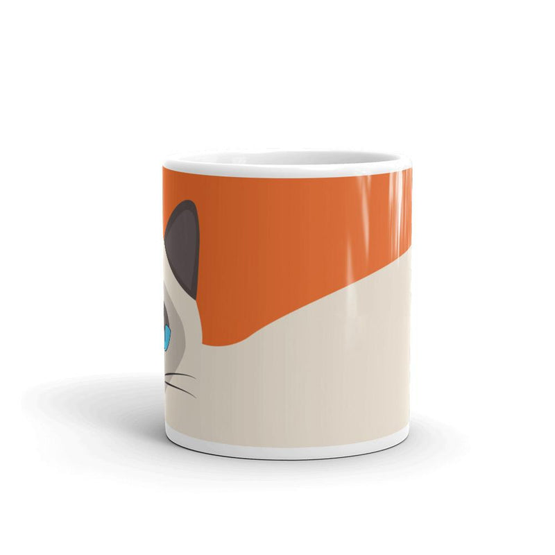 Inscrutable Cat 'Siamese Cat Orange' Mug Middle in 11oz