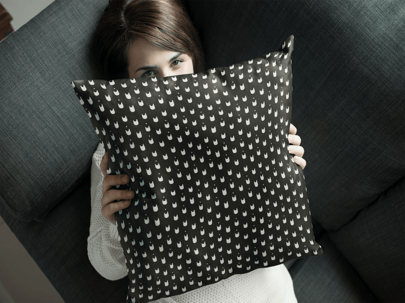 Pattern Cat 'Monochromatic' Square Pillow