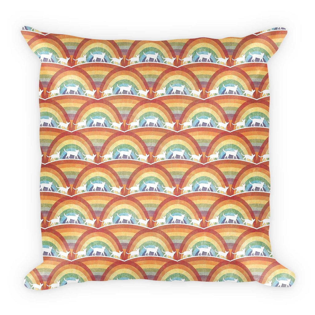 Pattern Cat 'Rainbow Bridge White Cat' Pillow
