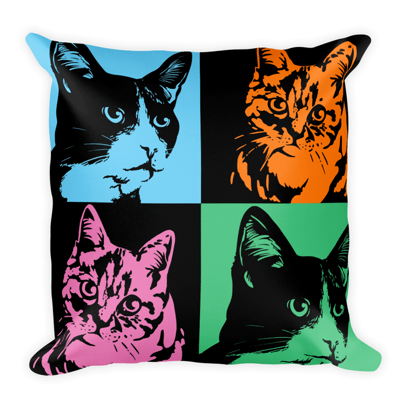 Pop Art Cat Square Pillow