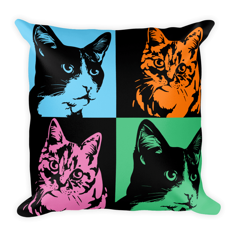 Pop Art Cat Square Pillow