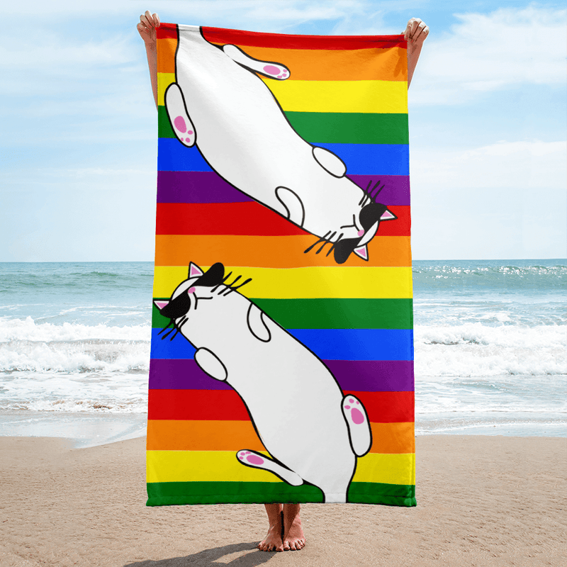 Summer Cat 'Rainbow' Versatile Lightweight Towel