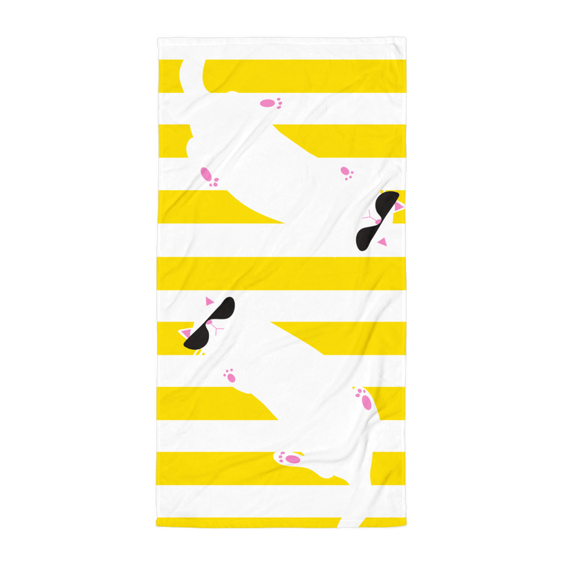 Summer Cat 'Yellow Stripe' Versatile Lightweight Towel