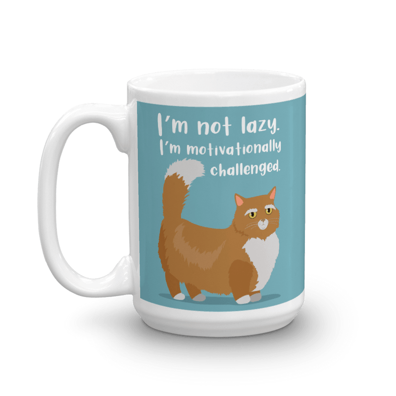 Catitude Cat 'Entitled' Glossy Coffee Mug. Bossy cat saying: 'My cut is the boss of me!'