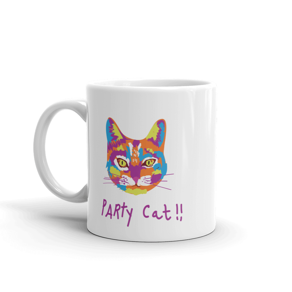 Pop Art 'Party' Cat Mug