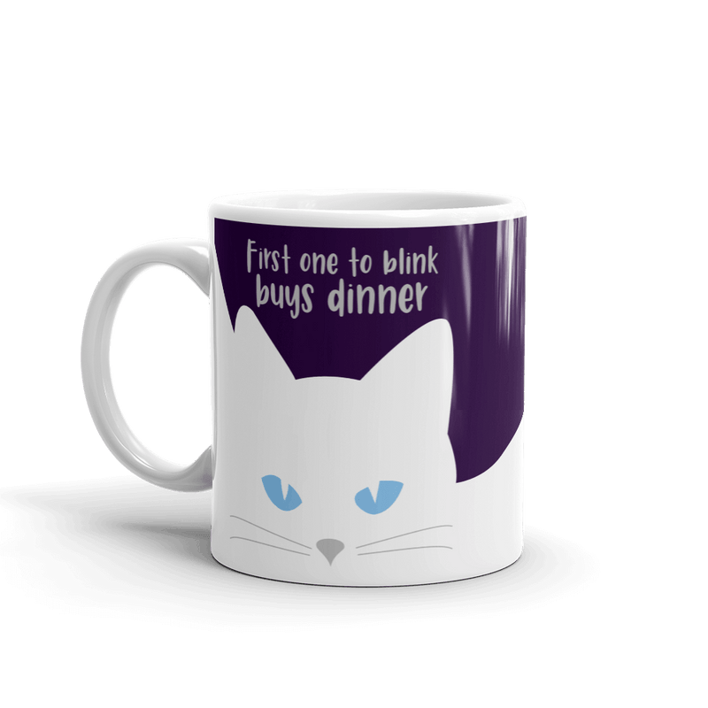 Inscrutable 'White Cat' Mug