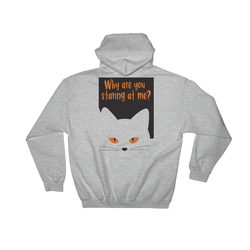 Inscrutable Cat 'Staring' Hooded Sweatshirt