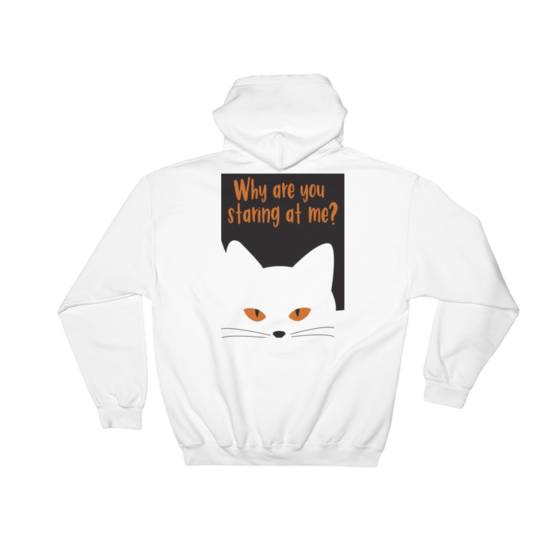 Inscrutable Cat 'Staring' Hooded Sweatshirt