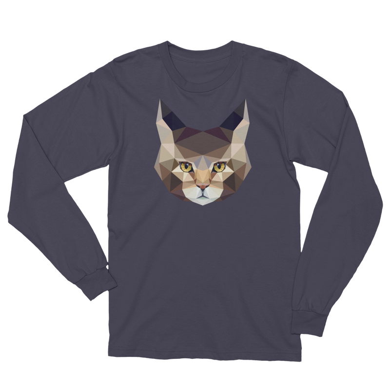 Color-Me Cat Maine Coon Unisex Long Sleeve T-Shirt in Dark Gray