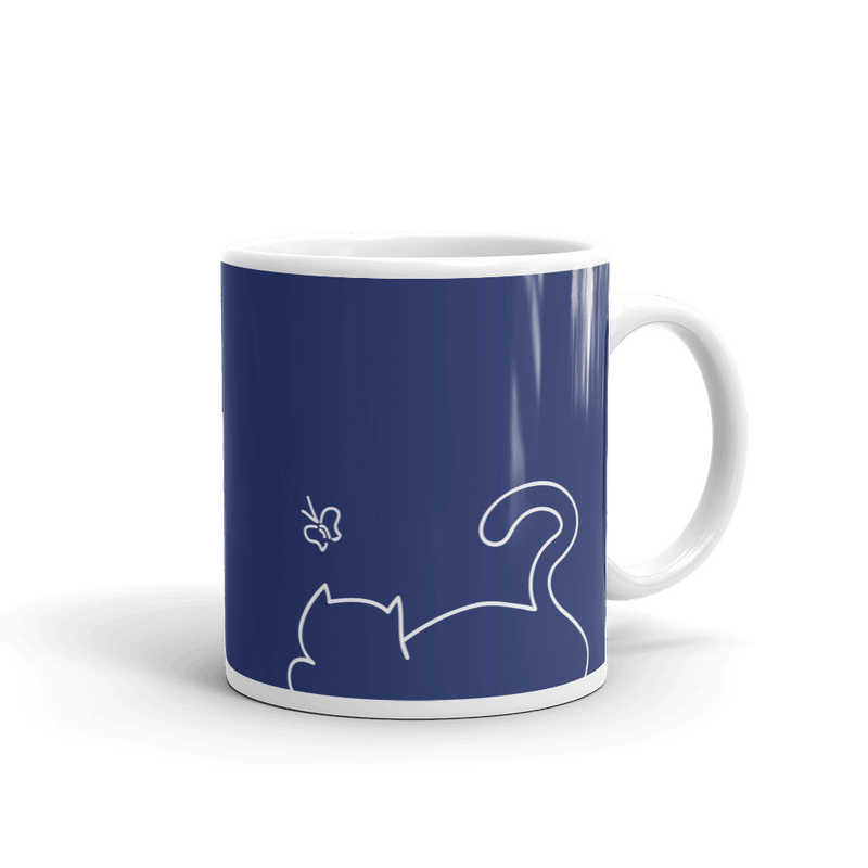 Minimalist Cat 'Relax' Bold Mug