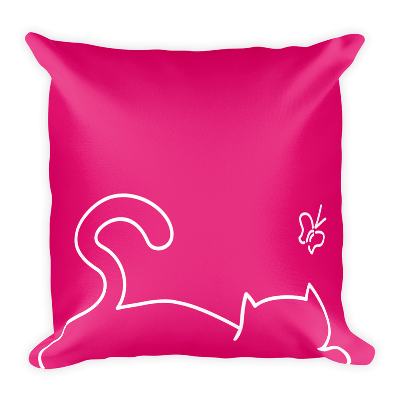 Minimalist Cat 'Recline' Square Pillows