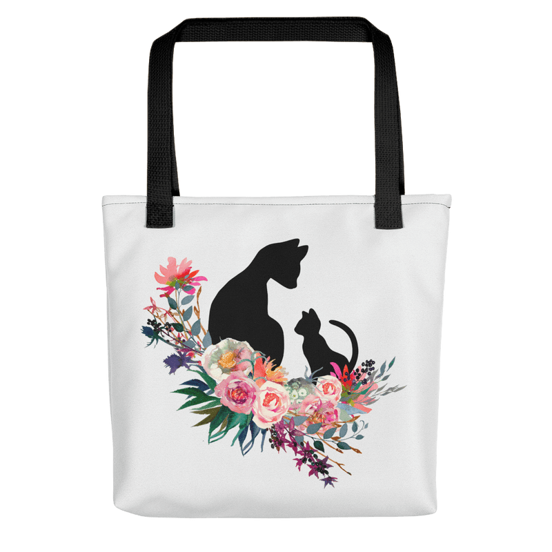 Floral Cat 'Family' Tote bag