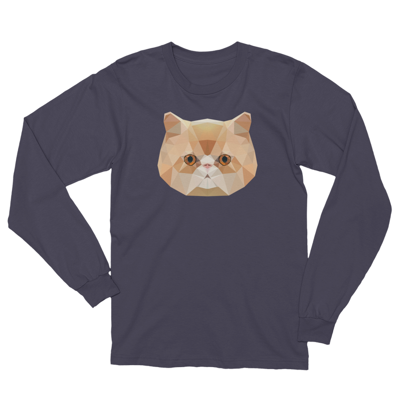 Color-Me Cat Persian Unisex Long Sleeve T-Shirt in Dark Gray