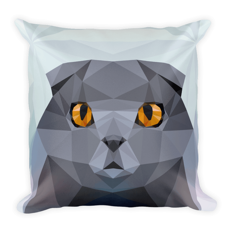 Color-Me Cat 'Scottish Fold' Square Pillow